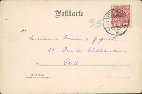 Adressseite der Ansichtskarte Saarunion / Sarre-Union, Vorstadt