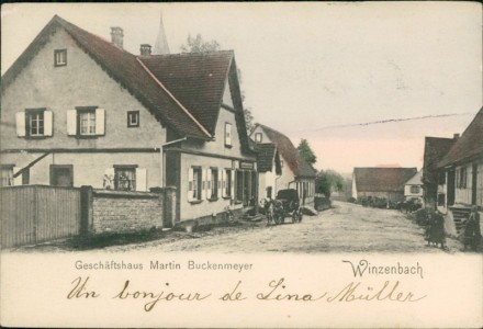Alte Ansichtskarte Wintzenbach, Geschäftshaus Martin Buckenmeyer