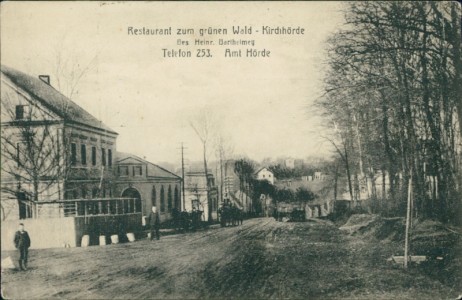 Alte Ansichtskarte Dortmund-Kirchhörde, Restaurant zum grünen Wald, Bes. Heinr. Barthelmy