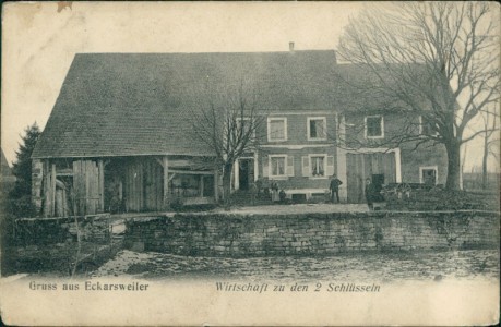 Alte Ansichtskarte Eckartsweiler / Eckartswiller, Wirtschaft zu den 2 Schlüsseln