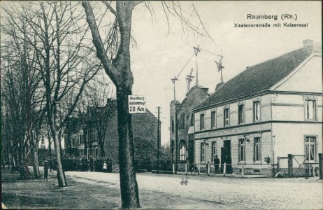 Alte Ansichtskarte Rheinberg, Xantenerstraße mit Kaisersaal