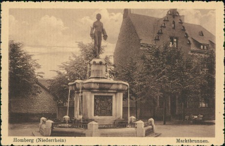 Alte Ansichtskarte Duisburg-Homberg, Marktbrunnen