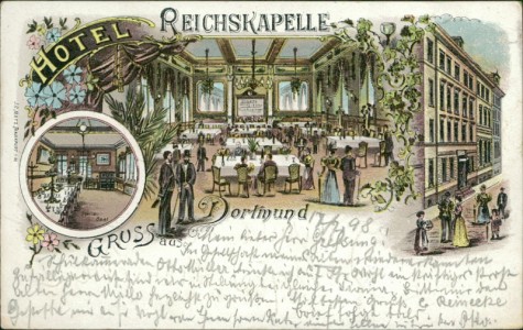 Alte Ansichtskarte Dortmund, Hotel Reichskapelle