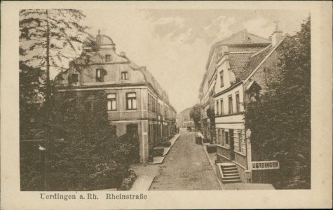 Alte Ansichtskarte Krefeld-Uerdingen, Rheinstraße