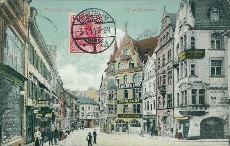 Alte Ansichtskarte Pforzheim, Leopoldstrasse