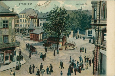Alte Ansichtskarte Pforzheim, Leopoldsplatz