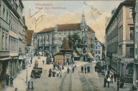 Alte Ansichtskarte Pforzheim, Westl. Karl Friedrichstr.