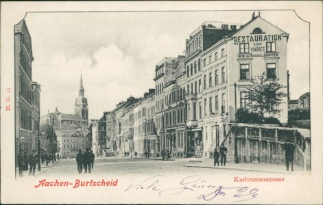 Alte Ansichtskarte Aachen-Burtscheid, Kurbrunnenstrasse