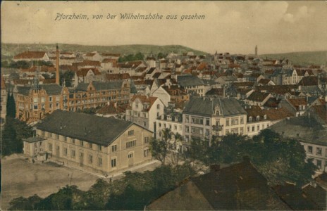Alte Ansichtskarte Pforzheim, von der Wilhelmshöhe aus gesehen