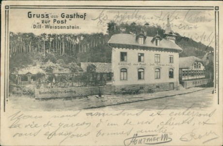 Alte Ansichtskarte Pforzheim-Dillweißenstein , Gasthof zur Post