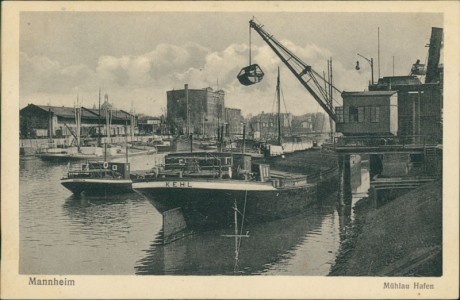 Alte Ansichtskarte Mannheim, Mühlau Hafen