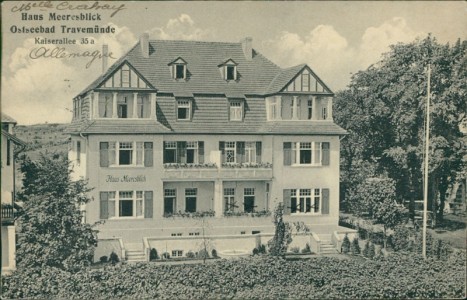 Alte Ansichtskarte Travemünde, Haus Meeresblick, Kaiserallee 35 a