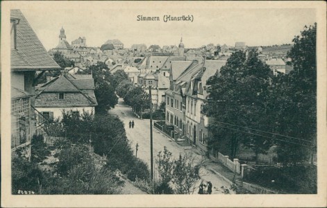 Alte Ansichtskarte Simmern, Teilansicht