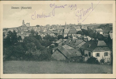 Alte Ansichtskarte Simmern, Gesamtansicht