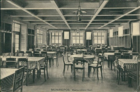 Alte Ansichtskarte Ludwigsburg, Monrepos. Restaurations-Saal