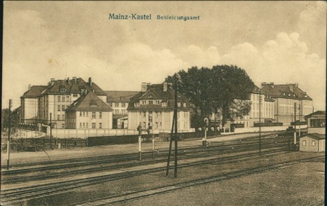 Alte Ansichtskarte Wiesbaden-Mainz-Kastel, Bekleidungsamt