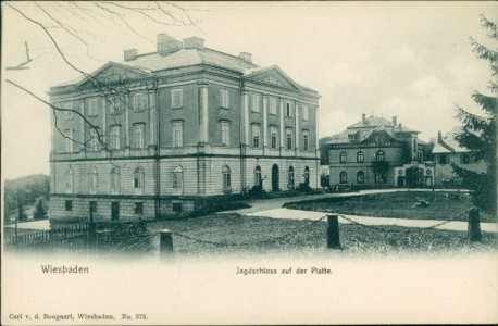 Alte Ansichtskarte Wiesbaden, Jagdschloss auf der Platte