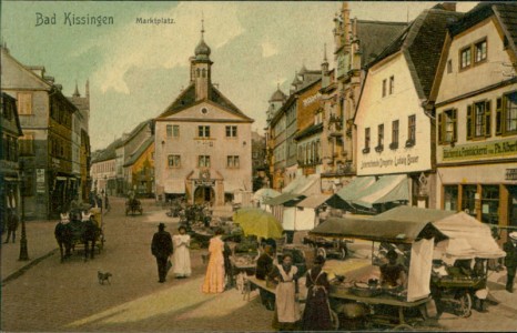Alte Ansichtskarte Bad Kissingen, Marktplatz