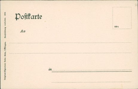 Adressseite der Ansichtskarte Tübingen, Frauen-Klinik