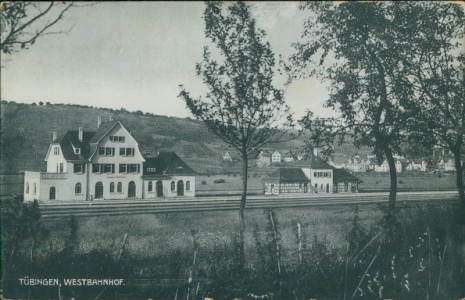 Alte Ansichtskarte Tübingen, Westbahnhof