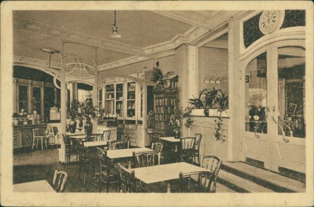 Alte Ansichtskarte Karlsruhe, Hofconditorei u. Cafe Bauer, Inh. V. Bürker, Rondellplatz. Telefon 443