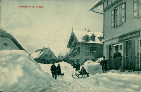 Alte Ansichtskarte Schluchsee im Winter, 