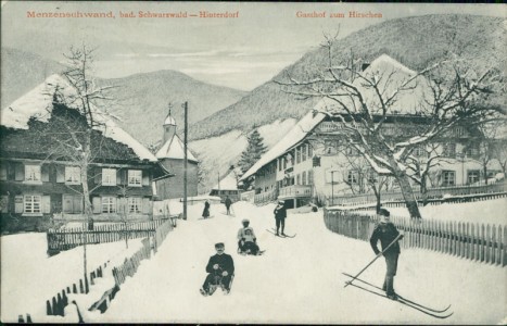 Alte Ansichtskarte Menzenschwand, Hinterdorf, Gasthof zum Hirschen