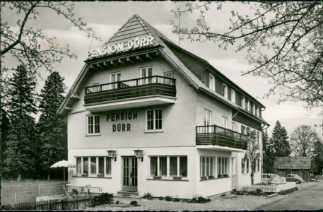 Alte Ansichtskarte Freudenstadt-Lauterbad, Pension Dürr, VW Käfer