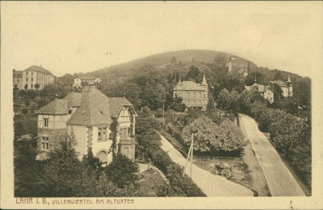 Alte Ansichtskarte Lahr i. B., Villenviertel am Altvater