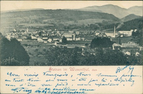 Alte Ansichtskarte Steinen im Wiesental, Gesamtansicht