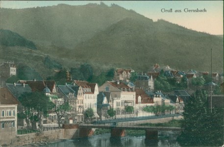 Alte Ansichtskarte Gernsbach, Teilansicht