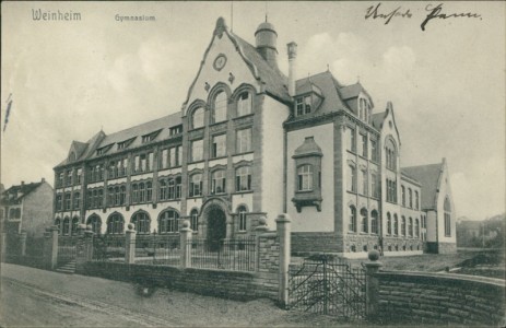 Alte Ansichtskarte Weinheim, Gymnasium