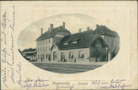 Alte Ansichtskarte Hammerstein / Czarne, Bahnhof