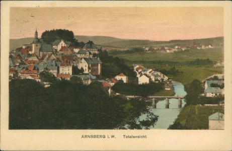 Alte Ansichtskarte Arnsberg, Totalansicht