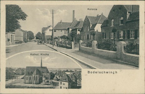 Alte Ansichtskarte Dortmund-Bodelschwingh, Kolonie, Kathol. Kirche