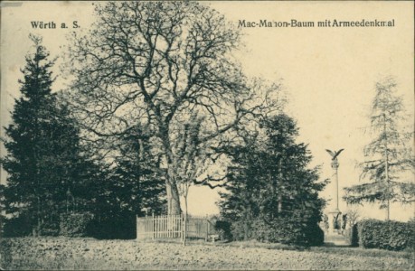 Alte Ansichtskarte Wörth a. S., Mac-Mahon-Baum mit Armeedenkmal