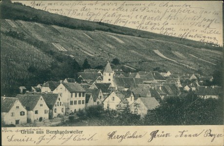 Alte Ansichtskarte Bernhardsweiler / Bernardswiller, Gesamtansicht