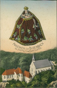Alte Ansichtskarte Rappoltsweiler / Ribeauvillé, Andenken von Dusenbach, schwebende Madonna