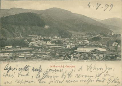 Alte Ansichtskarte Schirmeck-Vorbruck / Schirmeck-La Broque, Panorama mit Bahnhof