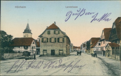 Alte Ansichtskarte Hönheim / Hoenheim, Landstrasse