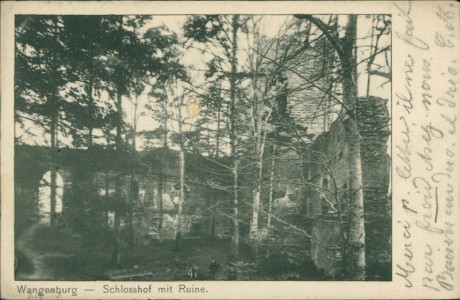 Alte Ansichtskarte Wangenburg / Wangenbourg, Schlosshof mit Ruine