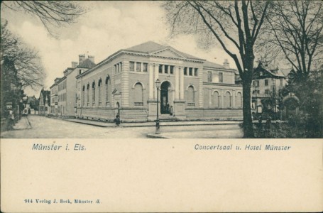 Alte Ansichtskarte Münster / Munster, Concertsaal u. Hotel Münster