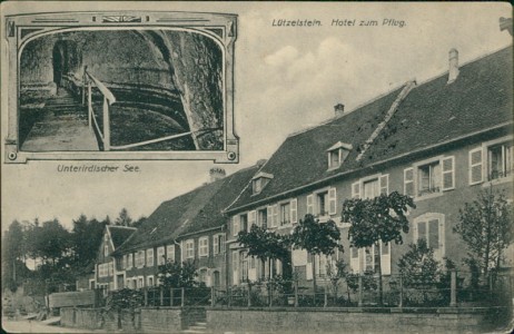 Alte Ansichtskarte Lützelstein / La Petite-Pierre, Hotel zum Pflug, Unterirdischer See