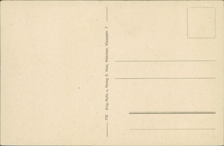 Adressseite der Ansichtskarte Markt Wald-Oberneufnach, Gesamtansicht, Gasthaus v. K. Magg, Schule, Handlung v. Jos. Deutschenbaur