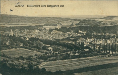 Alte Ansichtskarte Gotha, Totalansicht vom Berggarten aus