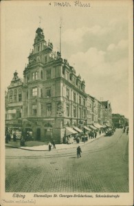 Alte Ansichtskarte Elbing / Elbląg, Ehemaliges St. Georgen-Brüderhaus, Schmiedestraße