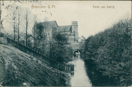 Alte Ansichtskarte Allenstein / Olsztyn, Partie am Schloß