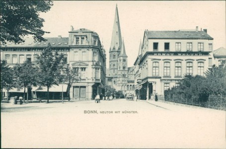 Alte Ansichtskarte Bonn, Neutor mit Münster