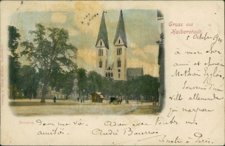 Alte Ansichtskarte Halberstadt, Domplatz