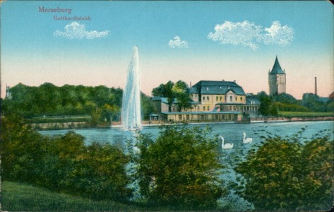 Alte Ansichtskarte Merseburg, Gotthardtsteich